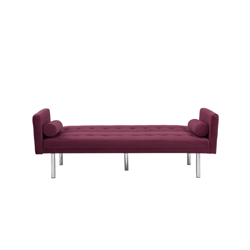 Square arm sleeper sofa Red Velvet ***Not available for sale on Walmart***