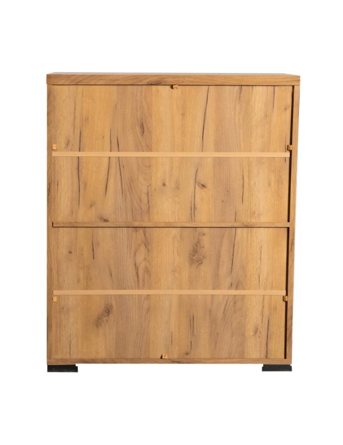 Bristol - 6-Shelf Engineered Wood Shoe Cabinet - Golden Oak