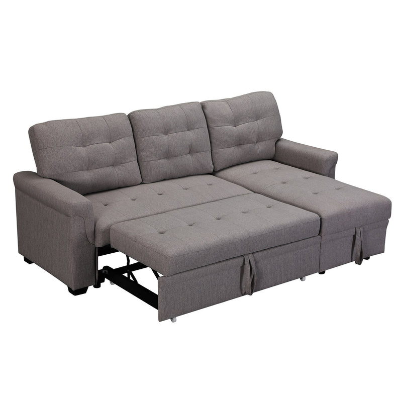 Upholstery Sleeper Sectional Sofa dark gray