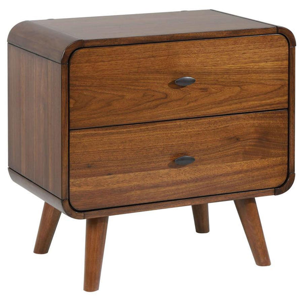 Robyn - 2-Drawer Nightstand - Dark Walnut - Atlantic Fine Furniture Inc