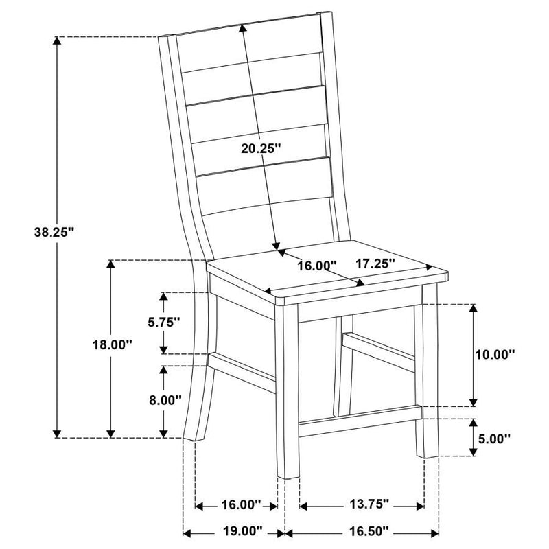 Newport - Ladder Back Wood Dining Side Chair (Set of 2) - Black