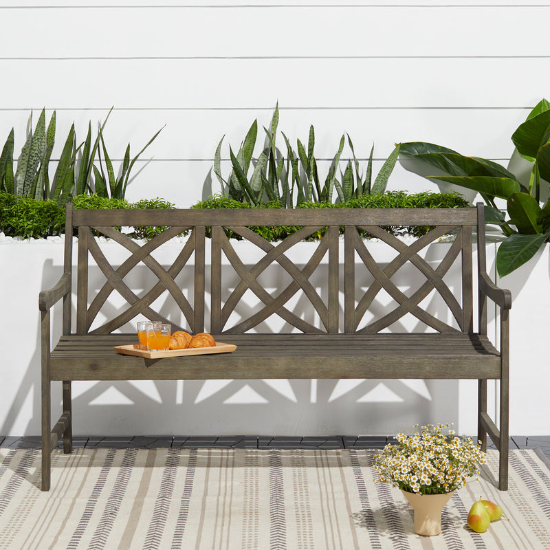 Renaissance Outdoor Patio 5-foot Hand-scraped Wood Garden Bench