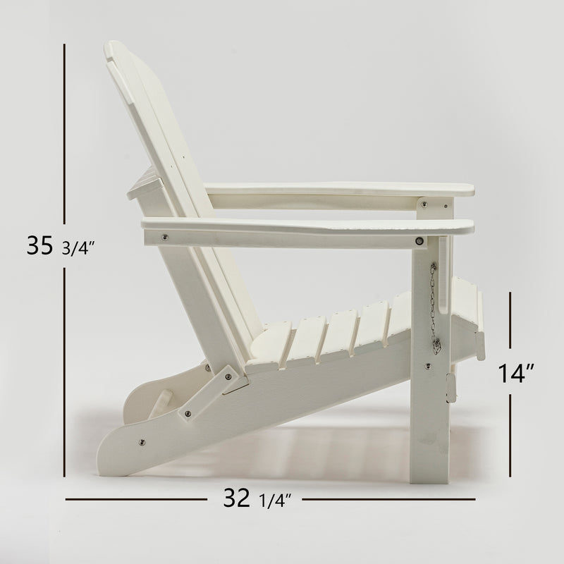 Classic Solid All-weather Folding HDPE Adirondack Chair