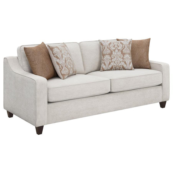 Christine - Upholstered Sloped Arm Sofa - Beige - Atlantic Fine Furniture Inc