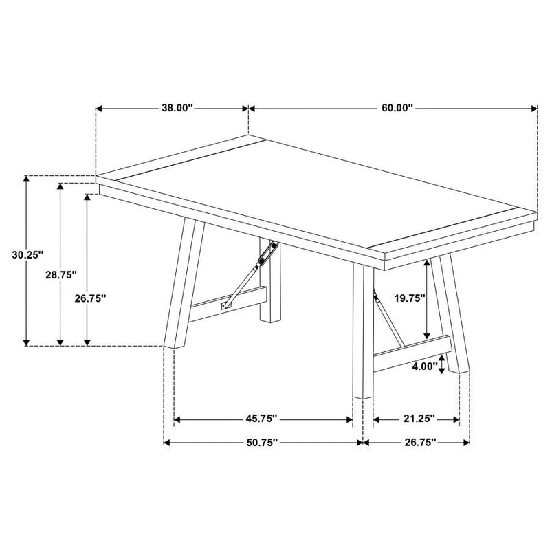 Newport - Rectangular Wood Trestle Dining Table - Black