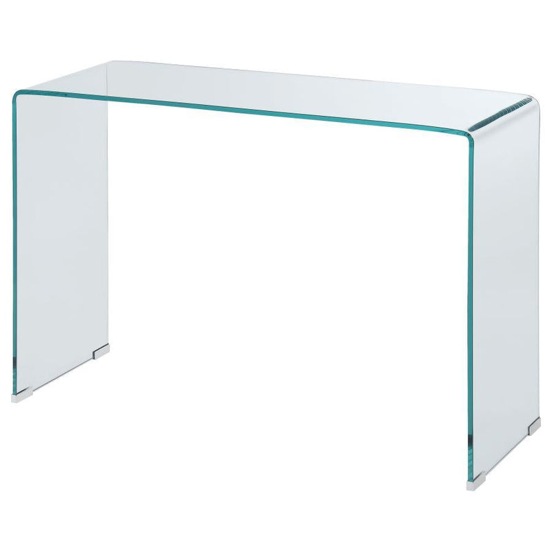 Ripley - Tempered Bent Glass Entryway Console Table - Clear - Atlantic Fine Furniture Inc