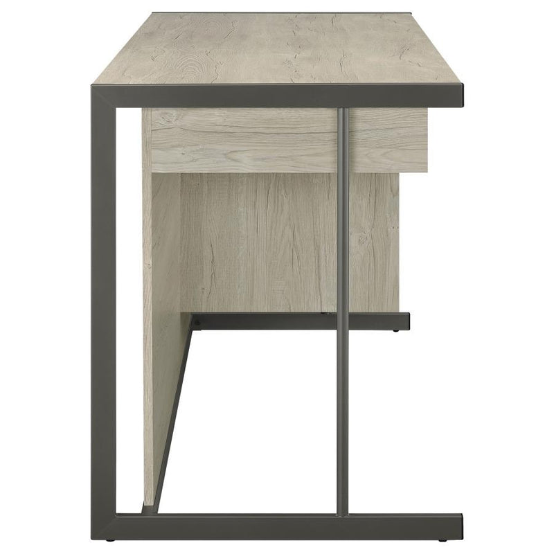 Loomis - 4-Drawer Computer Desk - Whitewashed Gray