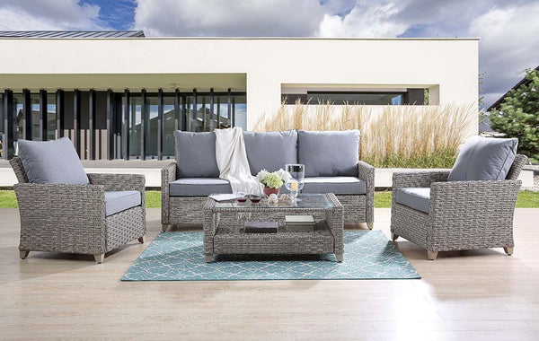 Greeley - Patio Set - Gray Fabric & Gray Finish