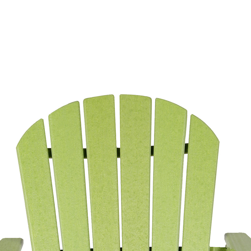 HDPE Adirondack Chair Sunlight Resistant No-Fading Snowstorm Resistant Outdoor Chair Patio Chairs-Ergonomic Comfort, Like Real Wood, Widely Used for Fire Pits, Decks, Gardens - Apple Green