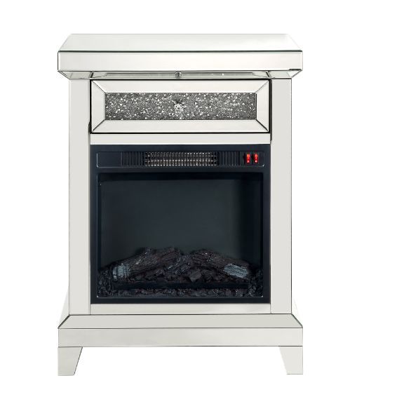 Noralie - Fireplace - Pearl Silver - 35" - Atlantic Fine Furniture Inc