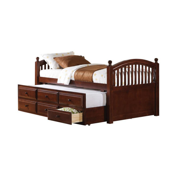 Norwood - 3-Drawer Twin Bed With Captains Trundle - Chestnut - Atlantic Fine Furniture Inc