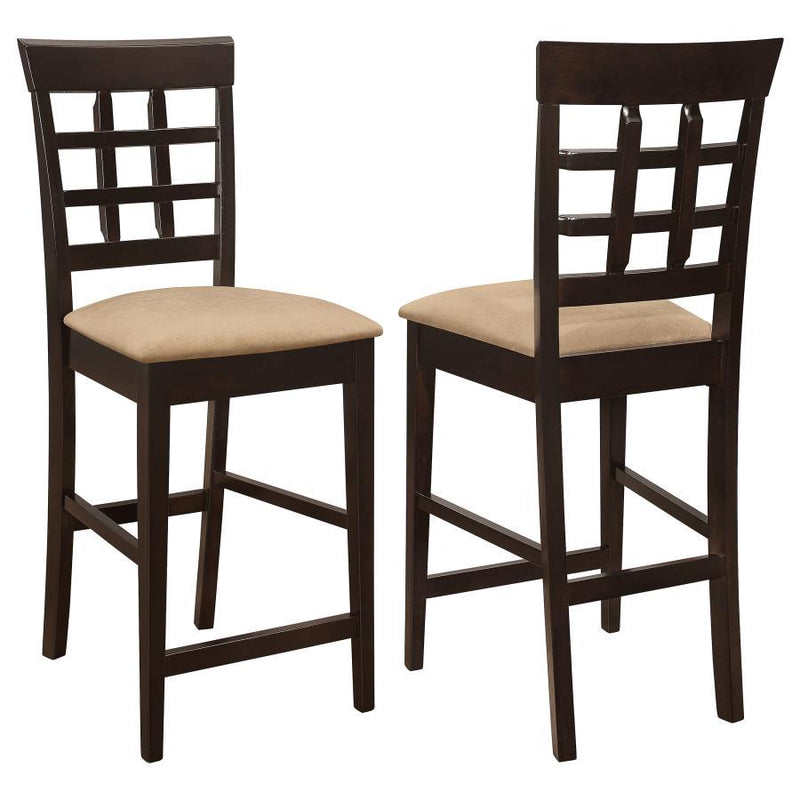 Gabriel - Lattice Back Counter Chair (Set of 2) - Cappuccino - Atlantic Fine Furniture Inc