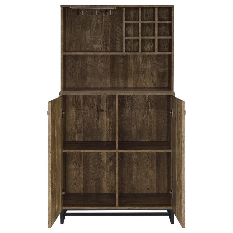 Mendoza - 2 Door Home Bar Cabinet Wine Storage - Rustic Oak