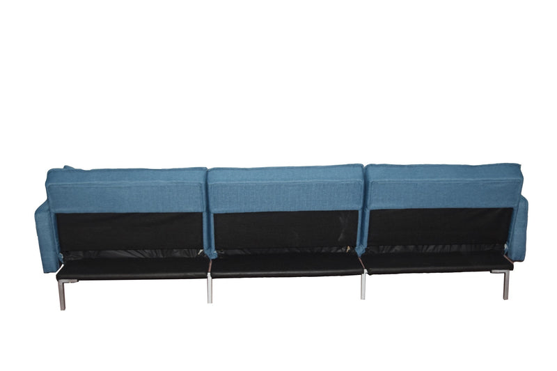 Sectional sofa couch sleeper blue