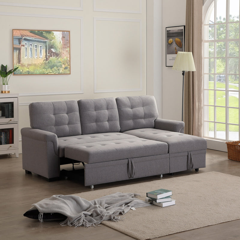 Upholstery Sleeper Sectional Sofa dark gray