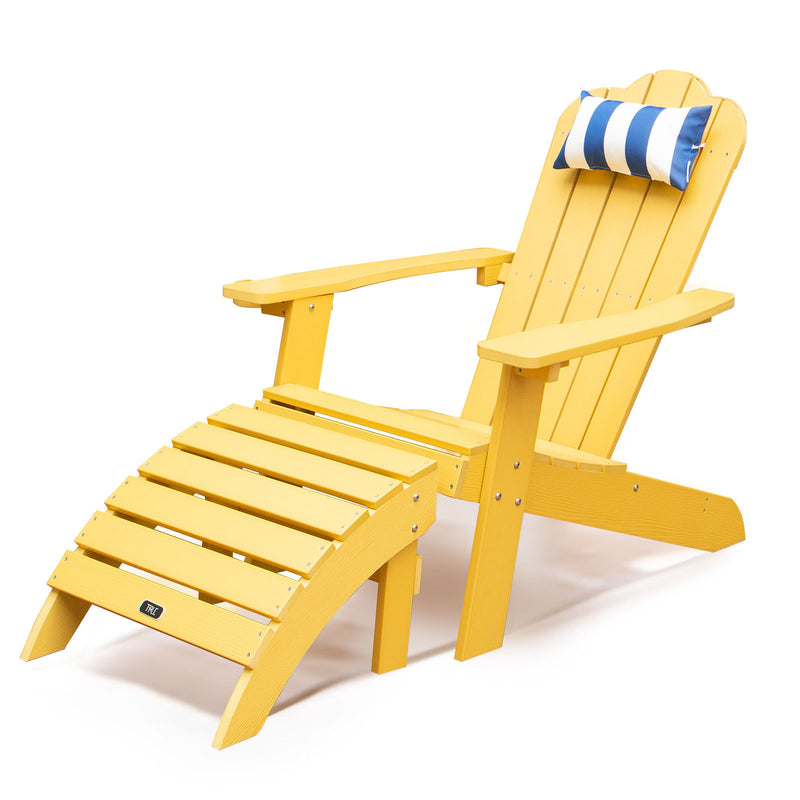 TALE Adirondack Chair Backyard Furniture Painted Seating with Cup Holder All-Weather and Fade-Resistant Plastic Wood for Lawn Outdoor Patio Deck Garden Porch Lawn Furniture Chairs Yellow