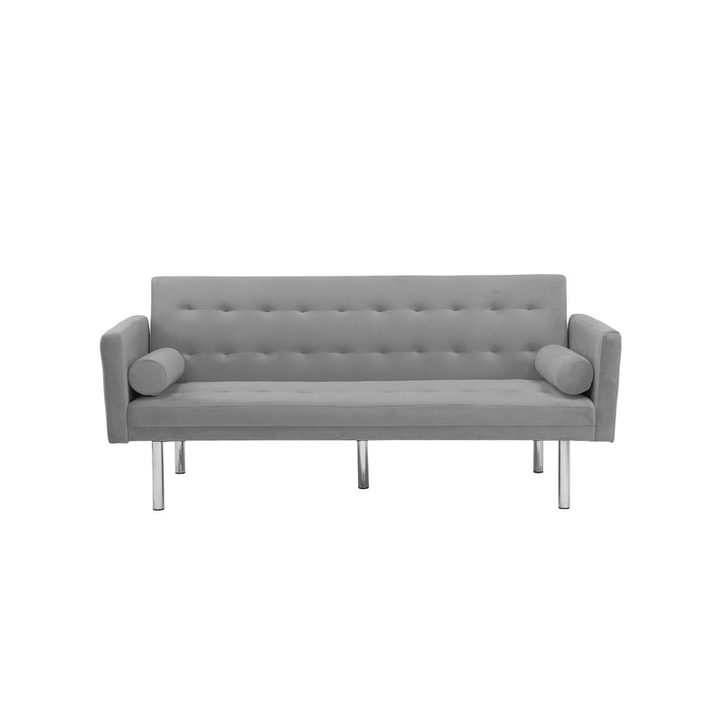 Square arm sleeper sofa Grey VELVET ***Not available for sale on Walmart***