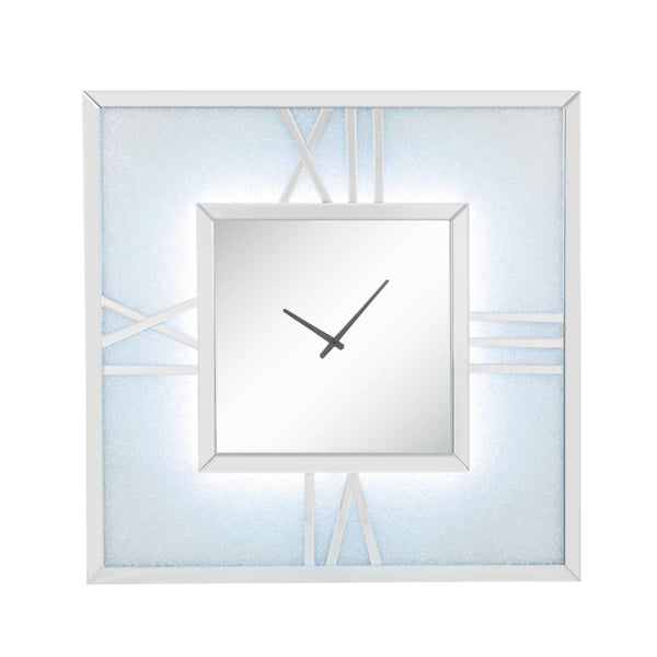 Noralie - Wall Clock - Mirrored & Faux Diamonds - 40" - Atlantic Fine Furniture Inc