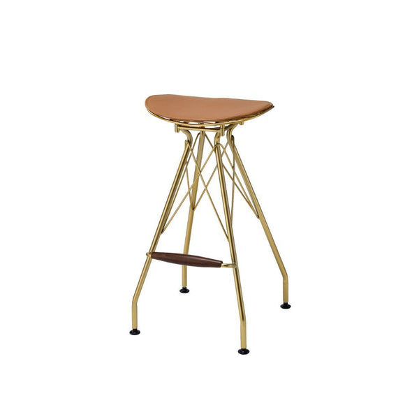 Dragea - Bar Stool (Set of 2) - Whiskey PU & Gold - Atlantic Fine Furniture Inc