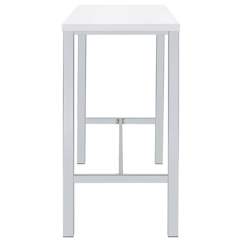 Natividad - 5 Piece Pub Height Bar Table Set - White High Gloss - Atlantic Fine Furniture Inc