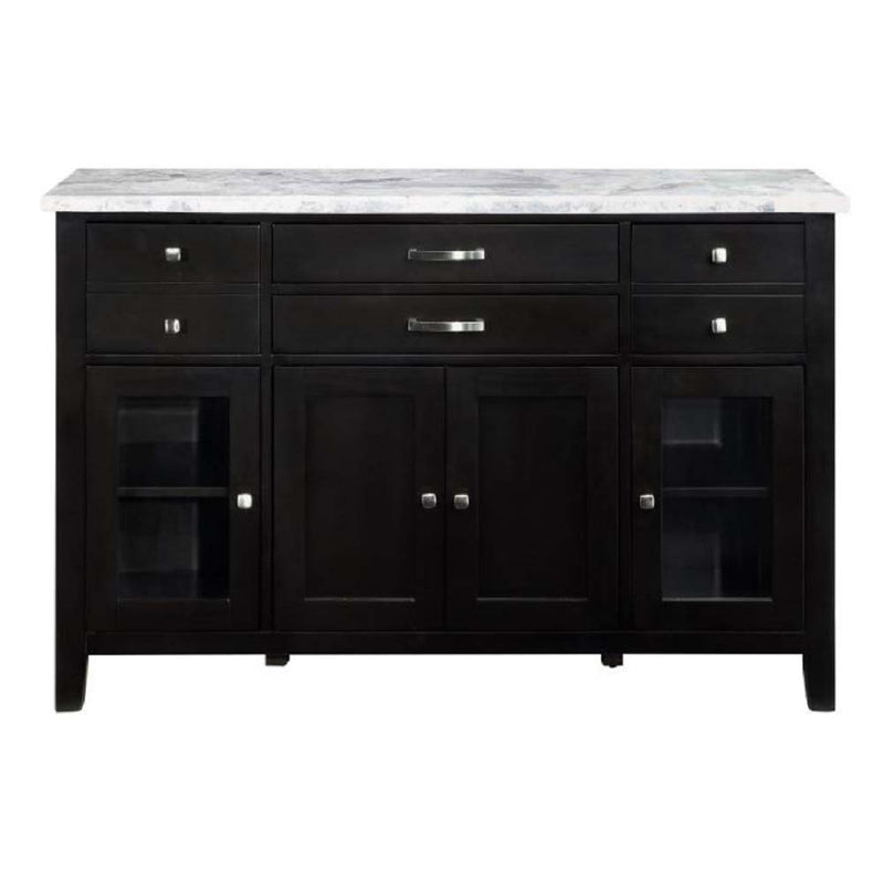 Hussein - Server With Marble Top - Marble & Black Finish