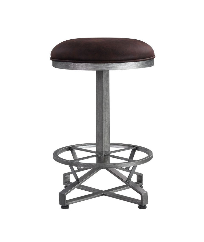 Evangeline - Stool (Set of 2) - Rustic Brown Fabric & Black Finish - Atlantic Fine Furniture Inc