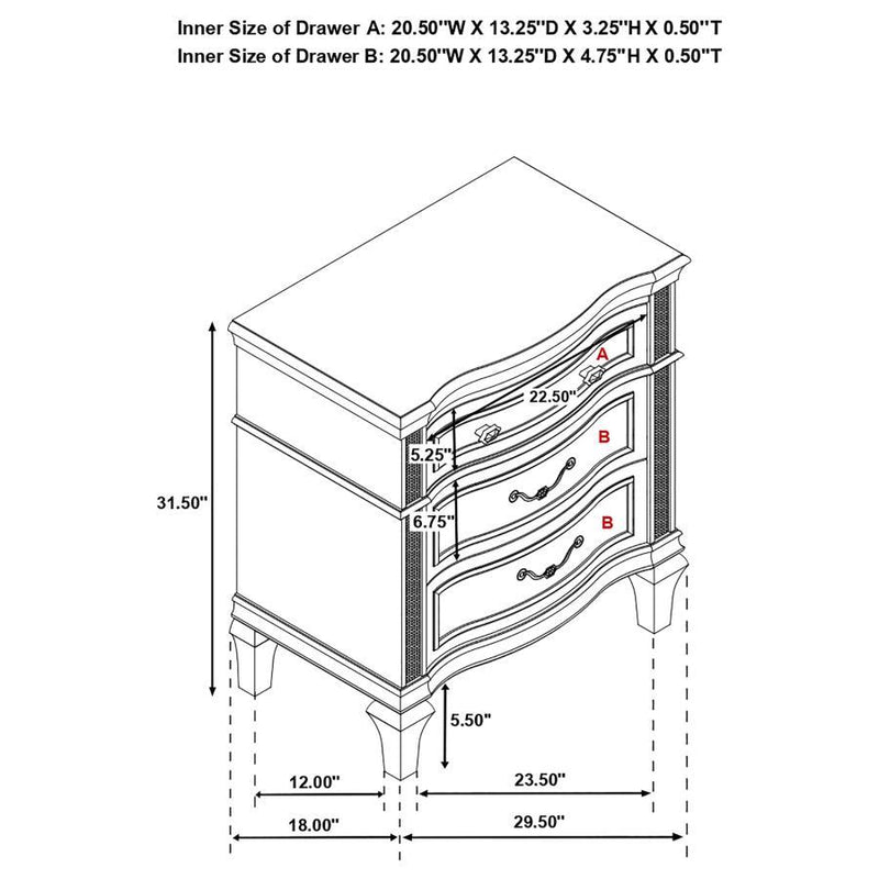 Evangeline - Storage Bedroom Set With LED Headboard