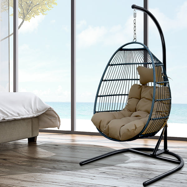 egg shape SINGLE SWING chair for garden patio