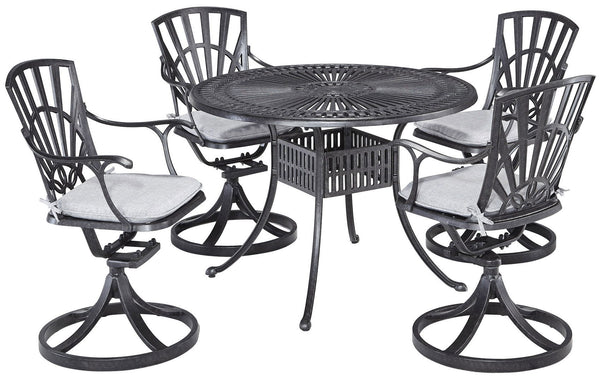 Grenada - 5 Piece Outdoor Dining Set - Dark Gray - 29"