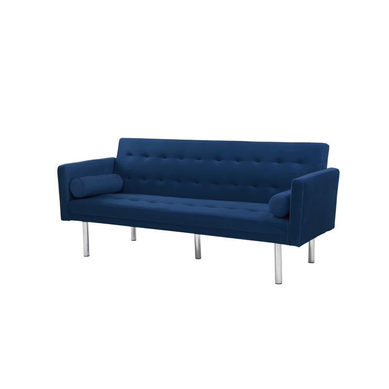 Square arm sleeper sofa Navy Blue  Velvet ***Not available for sale on Walmart***