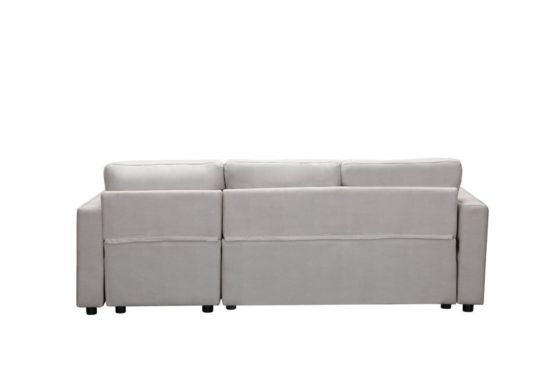 Artemax 87.7“Leathaire Reversible Sleeper Sectional Sofa with storage