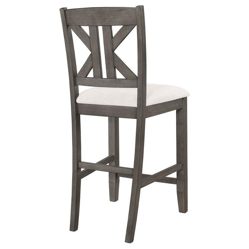 Athens - Wood Counter Chair With Cushion (Set of 2) - Barn Gray - Atlantic Fine Furniture Inc