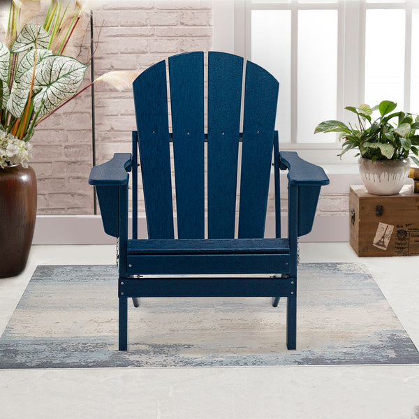 Classic Solid All-weather Folding Plastic Adirondack Chair