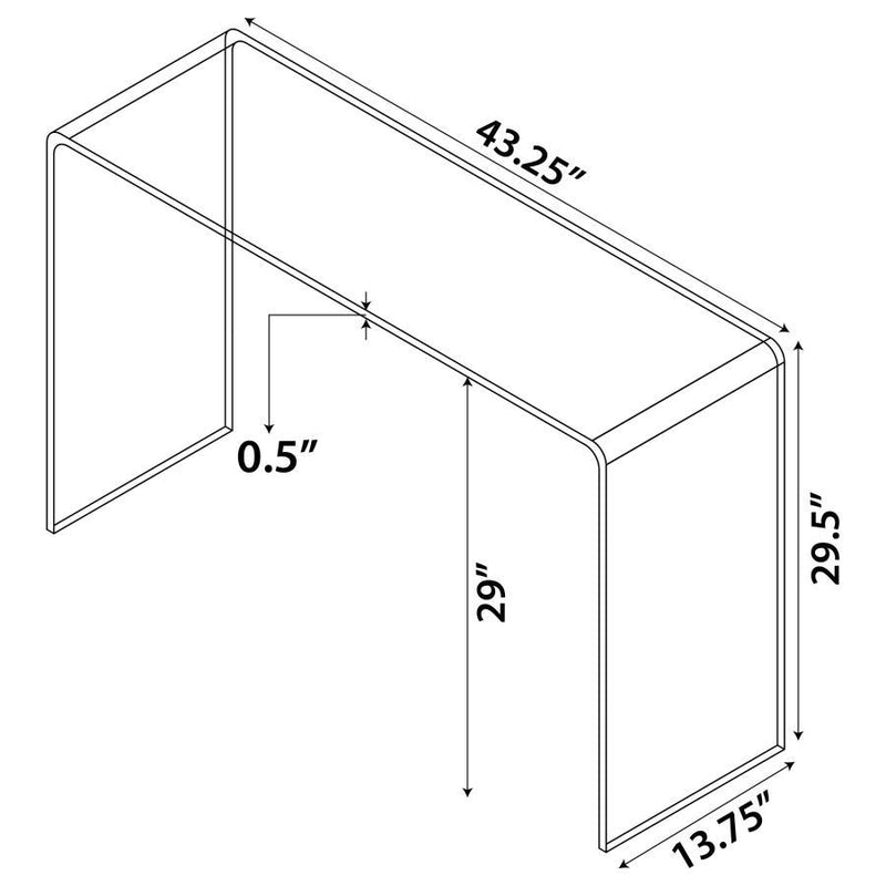 Ripley - Tempered Bent Glass Entryway Console Table - Clear - Atlantic Fine Furniture Inc