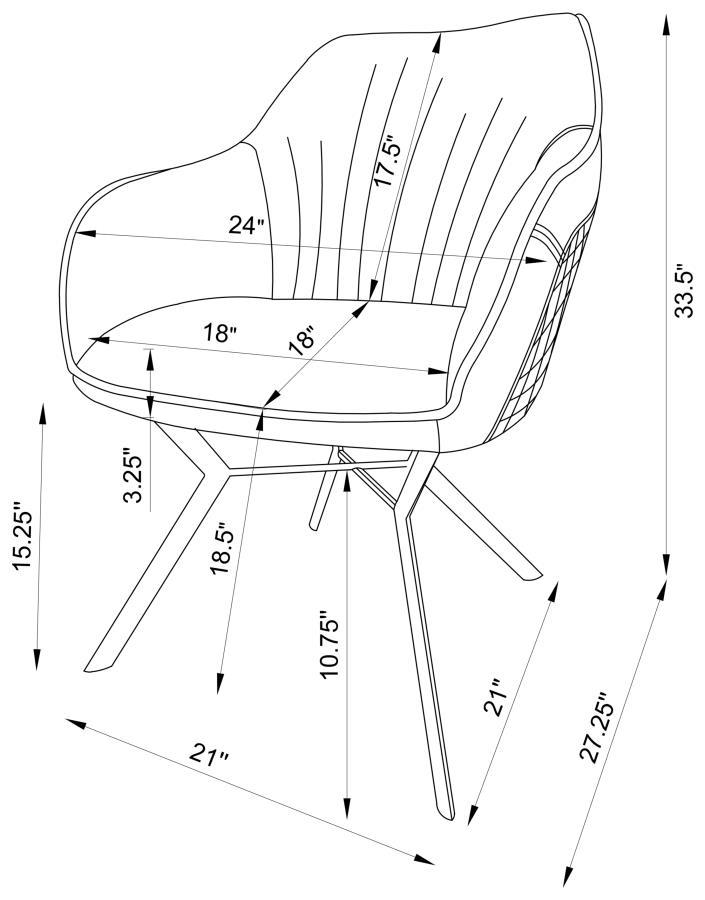 Mayer - Upholstered Dining Arm Chair (Set of 2) - Blue - Atlantic Fine Furniture Inc