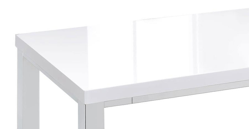 Natividad - 5 Piece Pub Height Bar Table Set - White High Gloss - Atlantic Fine Furniture Inc