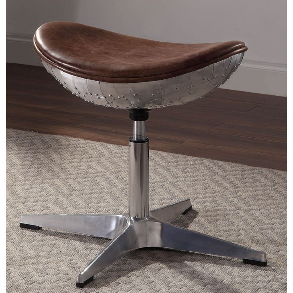 Brancaster - Stool - Retro Brown Top Grain Leather & Aluminum - Atlantic Fine Furniture Inc