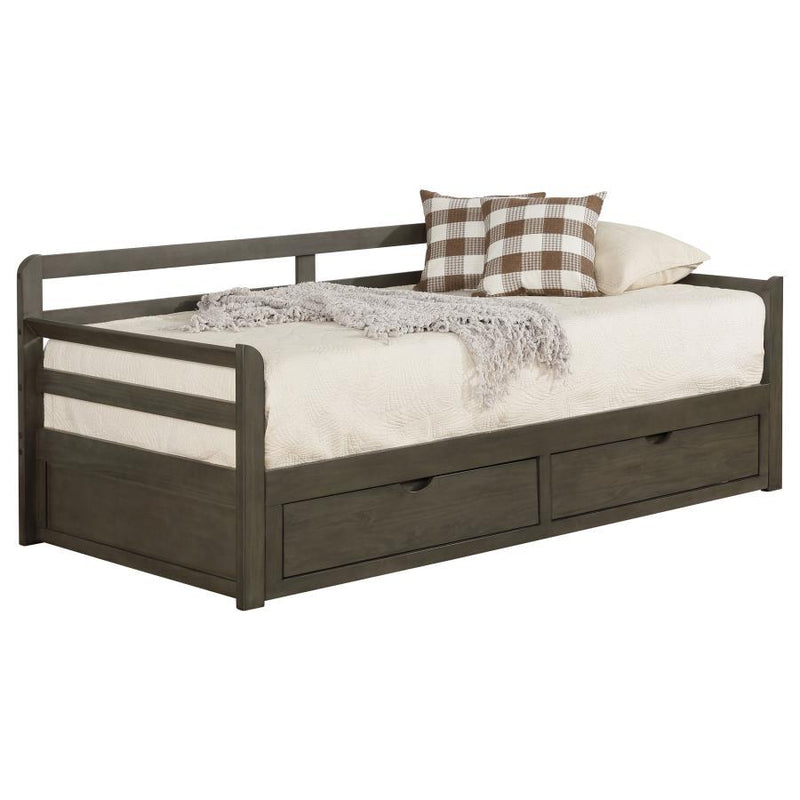 Sorrento - 2-Drawer Twin Long Daybed With Extension Trundle - Gray