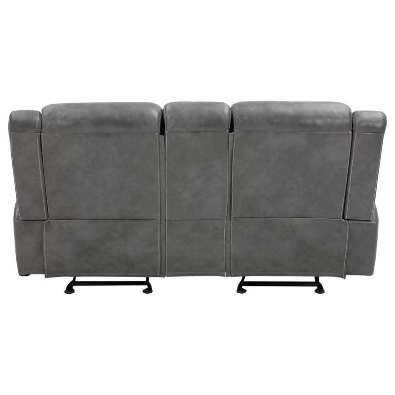 Conrad - Upholstered Padded Arm Glider Loveseat - Gray