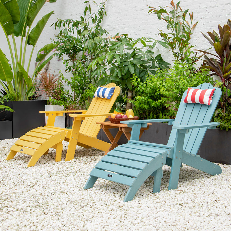 TALE Adirondack Chair Backyard Furniture Painted Seating with Cup Holder All-Weather and Fade-Resistant Plastic Wood for Lawn Outdoor Patio Deck Garden Porch Lawn Furniture Chairs Blue