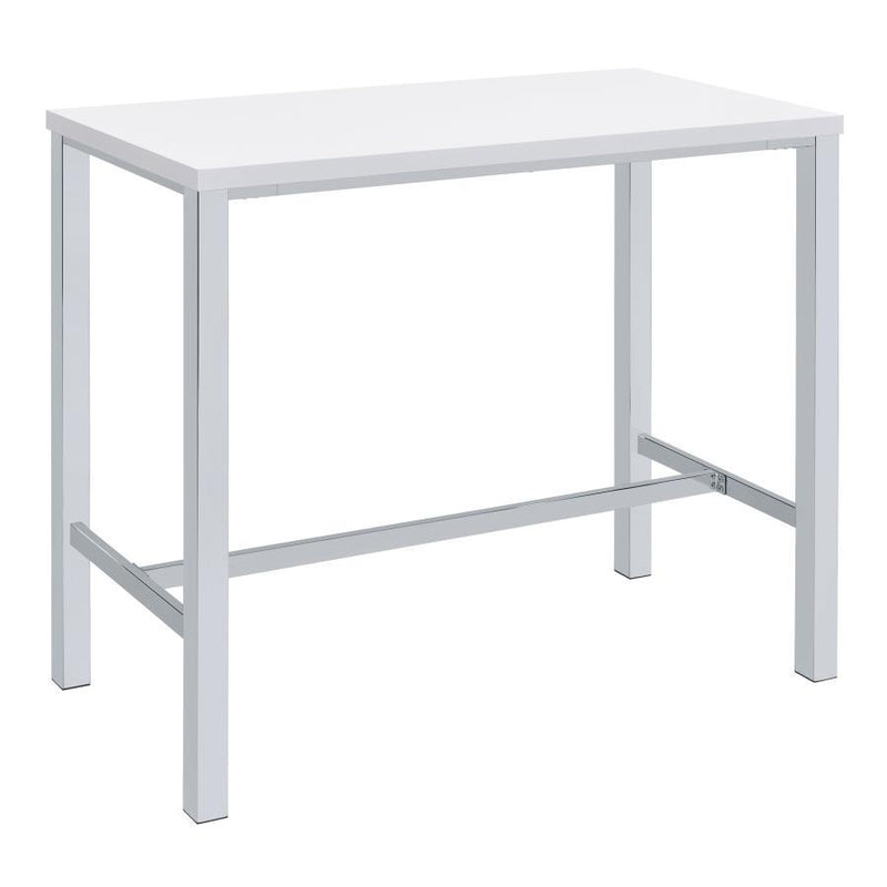 Natividad - 5 Piece Pub Height Bar Table Set - White High Gloss - Atlantic Fine Furniture Inc