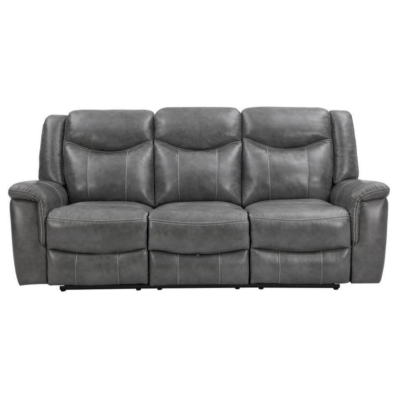 Conrad - Upholstered Padded Arm Motion Sofa - Gray - Atlantic Fine Furniture Inc