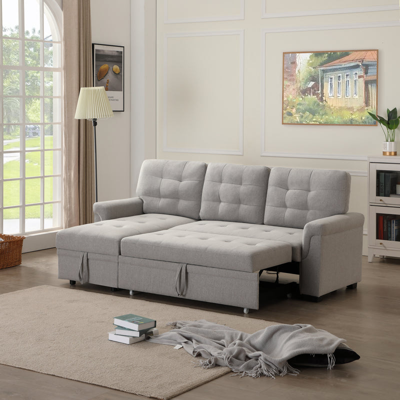 Upholstery Sleeper Sectional Sofa Gray