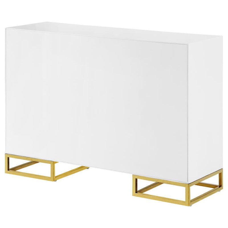 Elsa - 2 Door Wood Storage Accent Cabinet - White And Gold