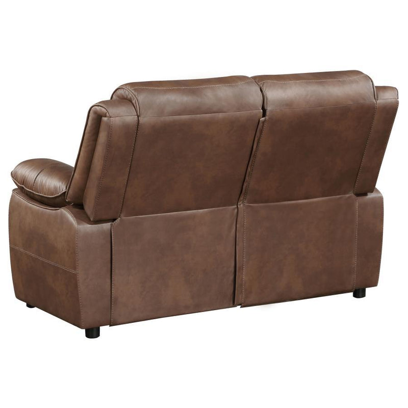 Ellington - Upholstered Padded Arm Loveseat - Dark Brown