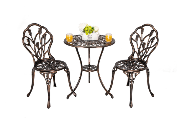 CAST ALUMINUM BISTRO TULIP SET