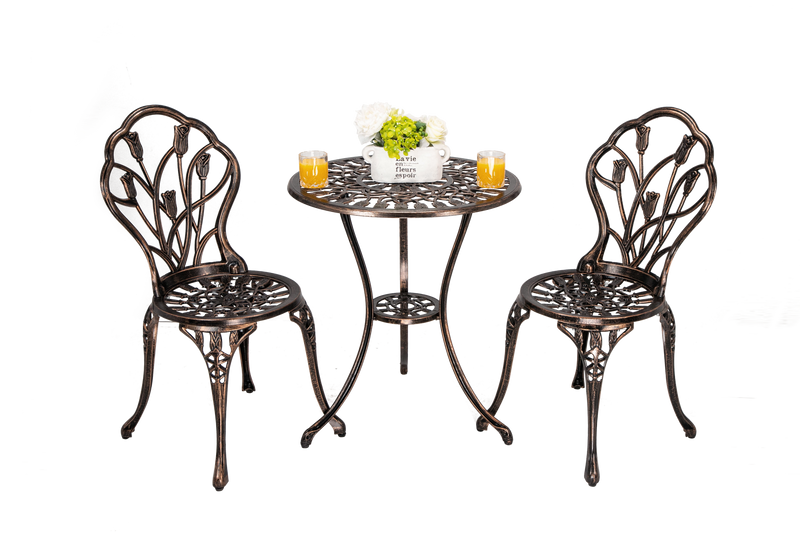 CAST ALUMINUM BISTRO TULIP SET