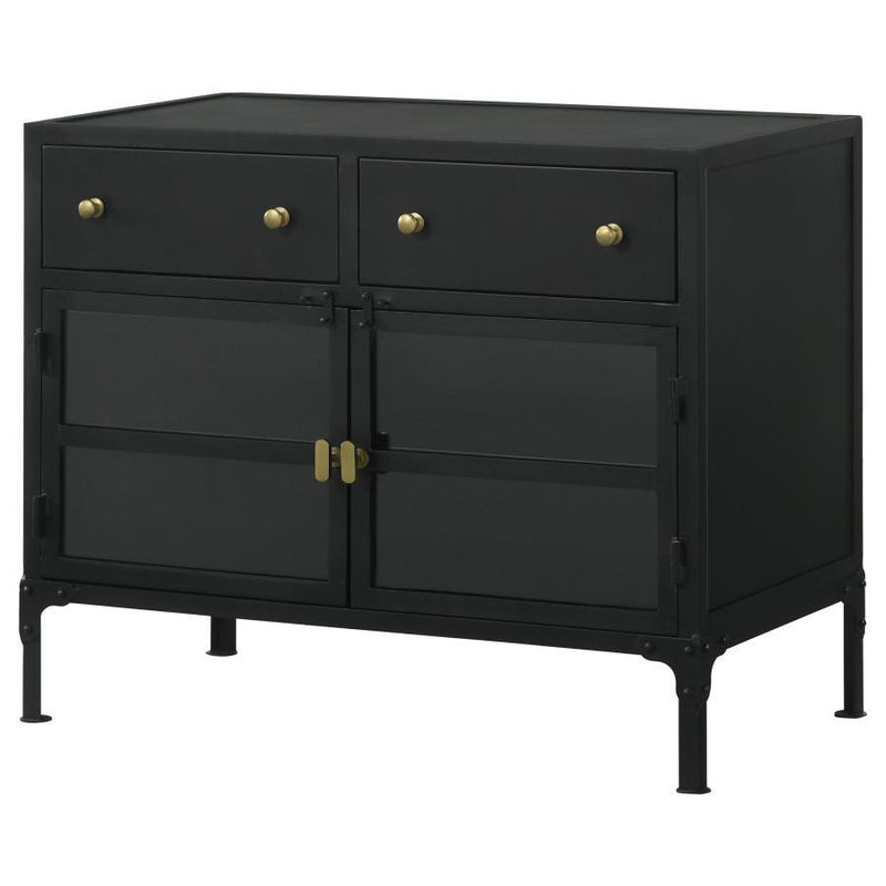 Sadler - 2-Drawer Metal Accent Storage Cabinet - Matte Black