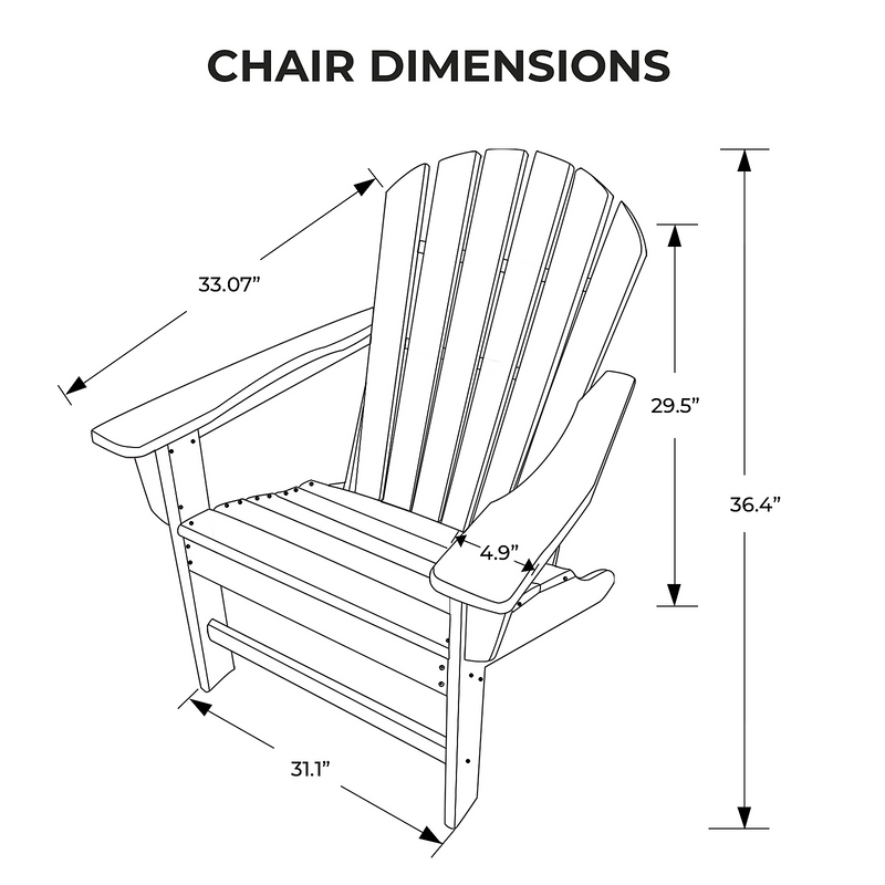 UM HDPE Resin Wood Adirondack Chair - Blue