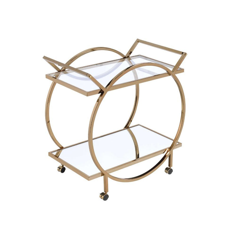 Traverse - Serving Cart - Champagne & Mirrored - Atlantic Fine Furniture Inc